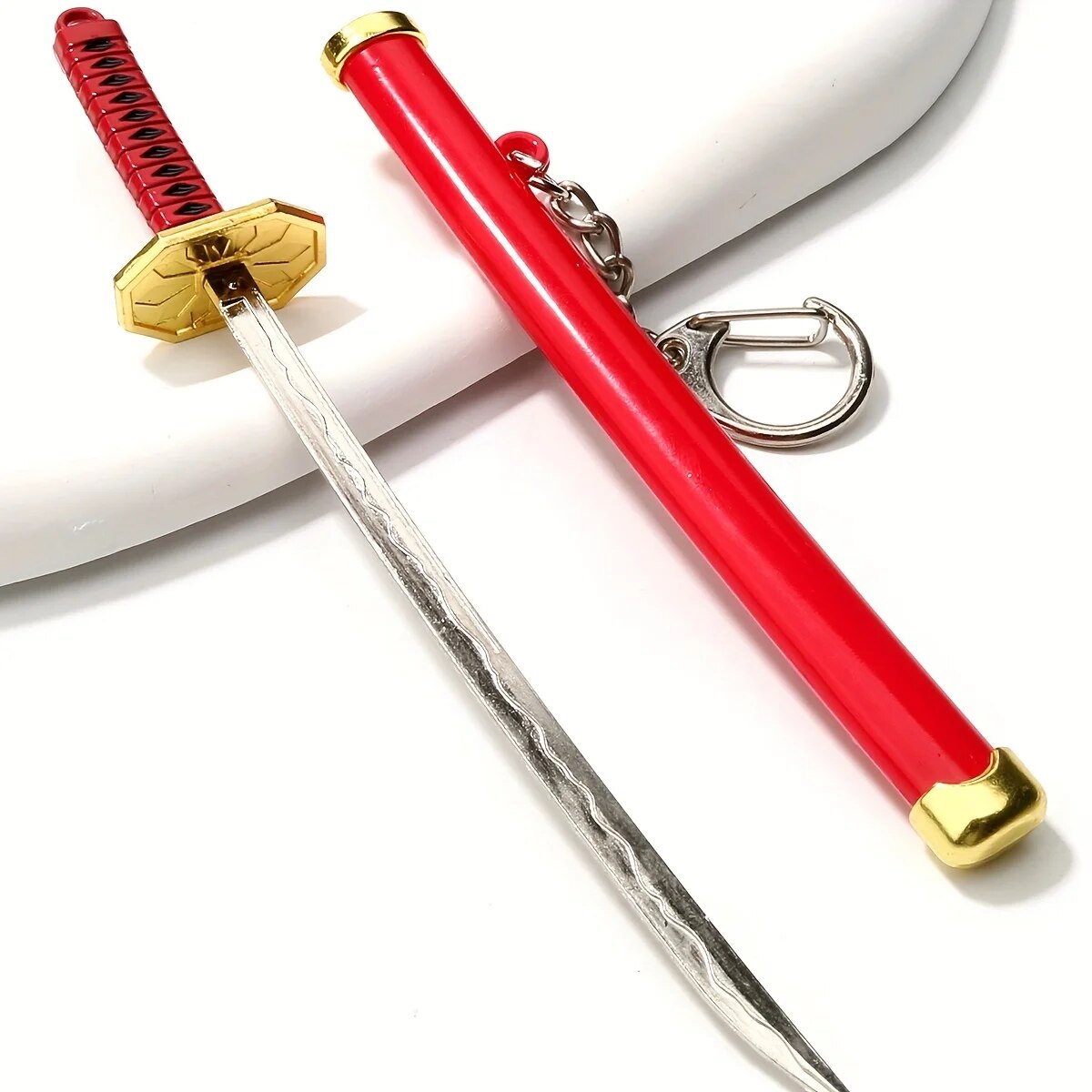Mini Toy Samurai Knife Key Chain, Toy Metal Weapon Sword Keychain Key Ring Weapon Model, Alloy Keychain For Men. 