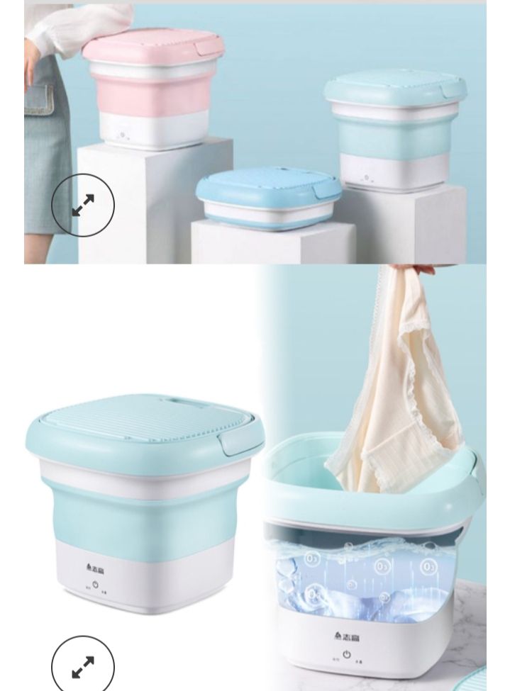 Mini foldable washing machine top loading portable easy to store carry. 