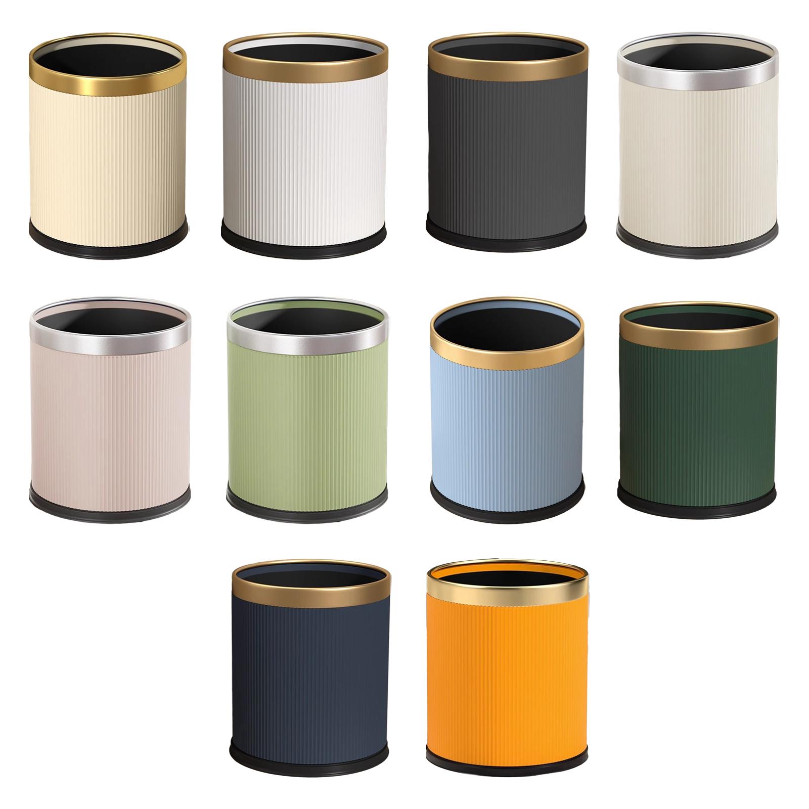Open Top Trash Can Modern Dustbin Simple Rustic Waste Basket Lightweight Garbage Can for Study Room Bathroom Dorm Restroom Hotel