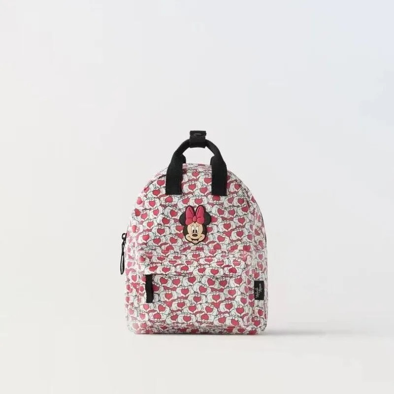 Disney Cartoon Mickey Mouse Cute Fashion Backpack Women’s Minnie Canvas School Bag Fashion Large Capacity Backpack Girls Mochila