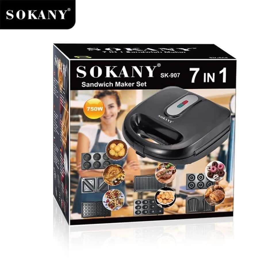 Sokany 7 IN 1 Multifunctional SANDWICH MAKER (Sandwich,Toast,Waffle,Omelet,Muffin Cake,Donut Bubble,grill And Baking). 