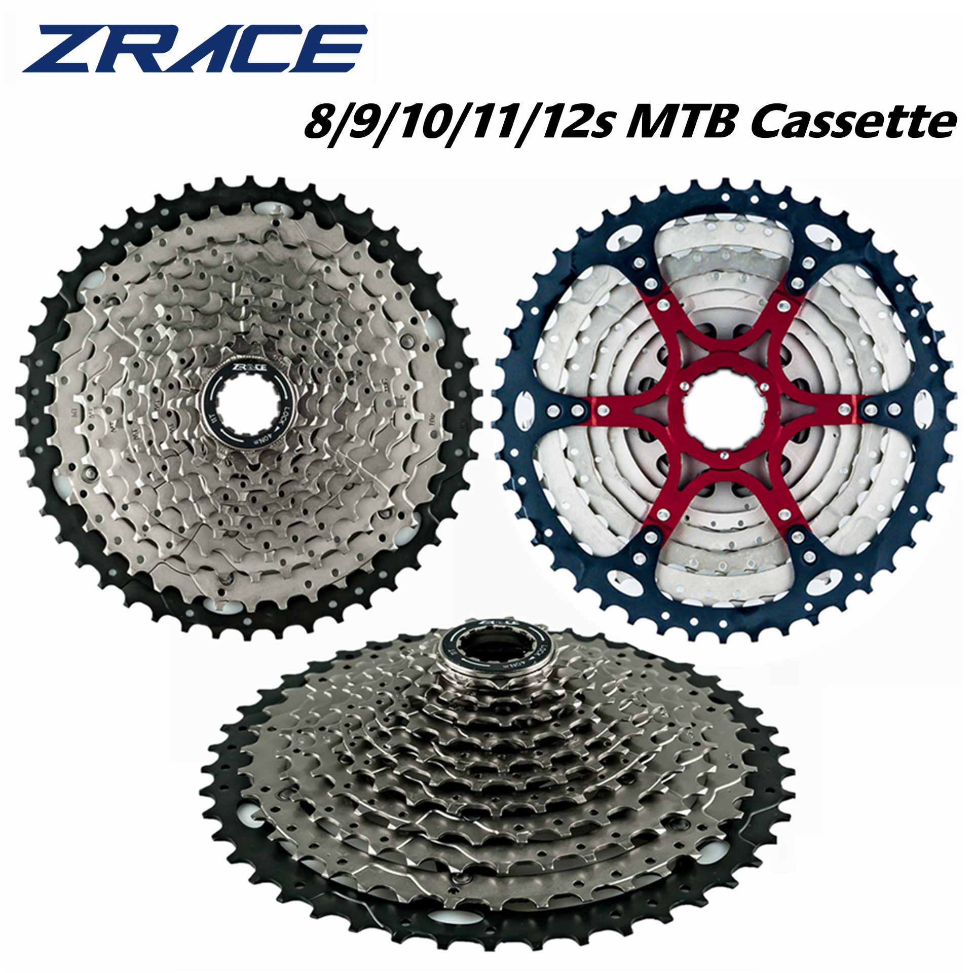 ZRACE Bicycle Cassette 8 9 10 11 12 Speed MTB bike freewheel 11-42T / 11-46T / 11-50T/11-52T for ALIVIO / DEORE / SLX / XT