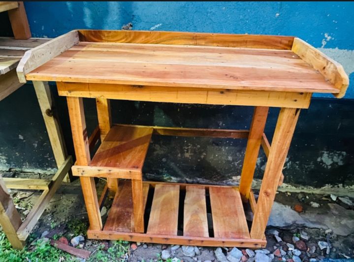 wodden gas stove table