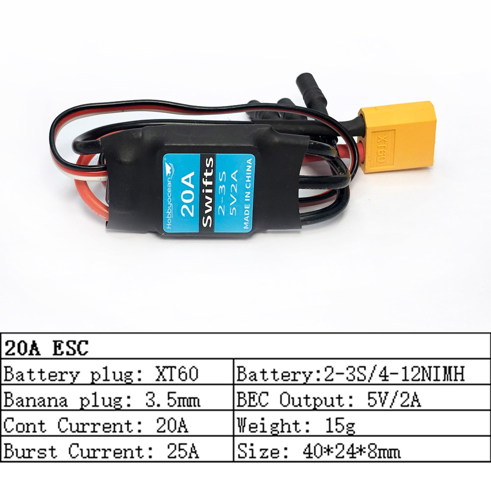 Hobbyocean 10A 20A 30A 40A 50A 80A 100A 125A 200A ESC Speed Controller With UBEC For Hobbywing Skywalker RC Airplanes Helicopter. 