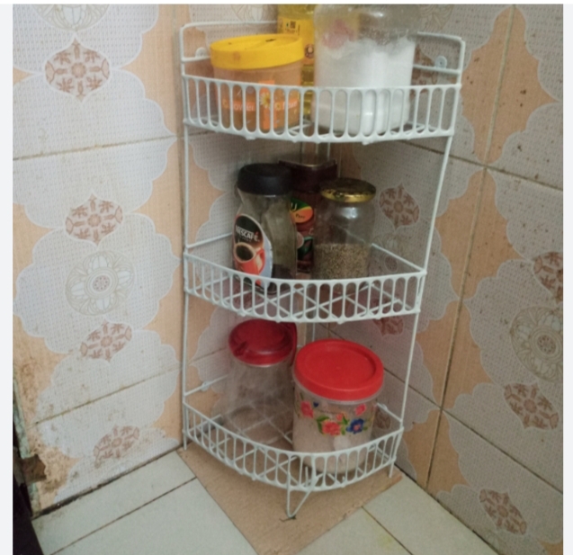 3+2 Layer Corner Shelf -2 Pcs Metal Rack Storage Organizer দুটি লোহার কর্নার স্ট্যান্ড রেক. 