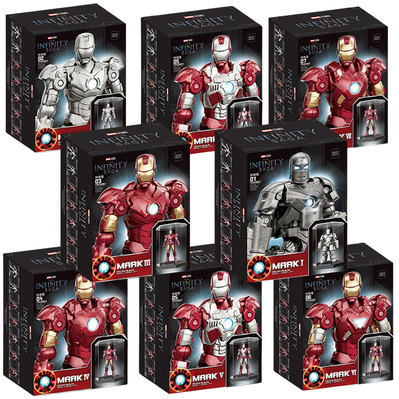 Original Iron Man Blocks Bricks Building Piston MK8 MK9 MK10 MK11 MK12 MK13 MK14 Legends Tony Stark DIY Toys Model Action Figure. 