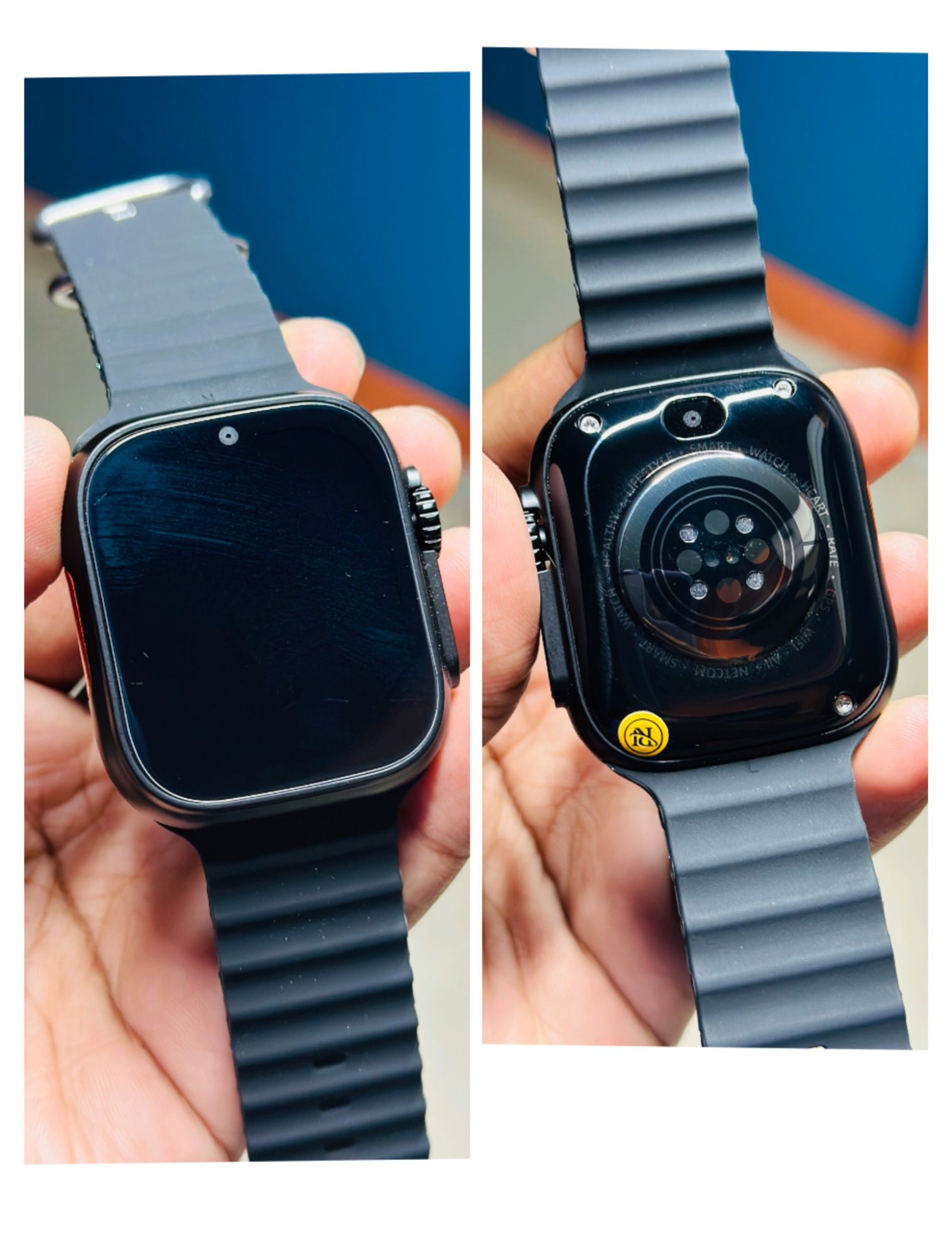 Ultra S9/S8,T800 ultra Smart Watch Dual Camera 5G Smart Watch 2.08 inch Waterdrop Display Dual Camera Calling Feature Google Playstore, Youtube Facebook Messenger Tiktok IMO Wifi RAM 4GB ROM 64GB Android 9 1000mAh Battery Smartwatch for Men and Women. 