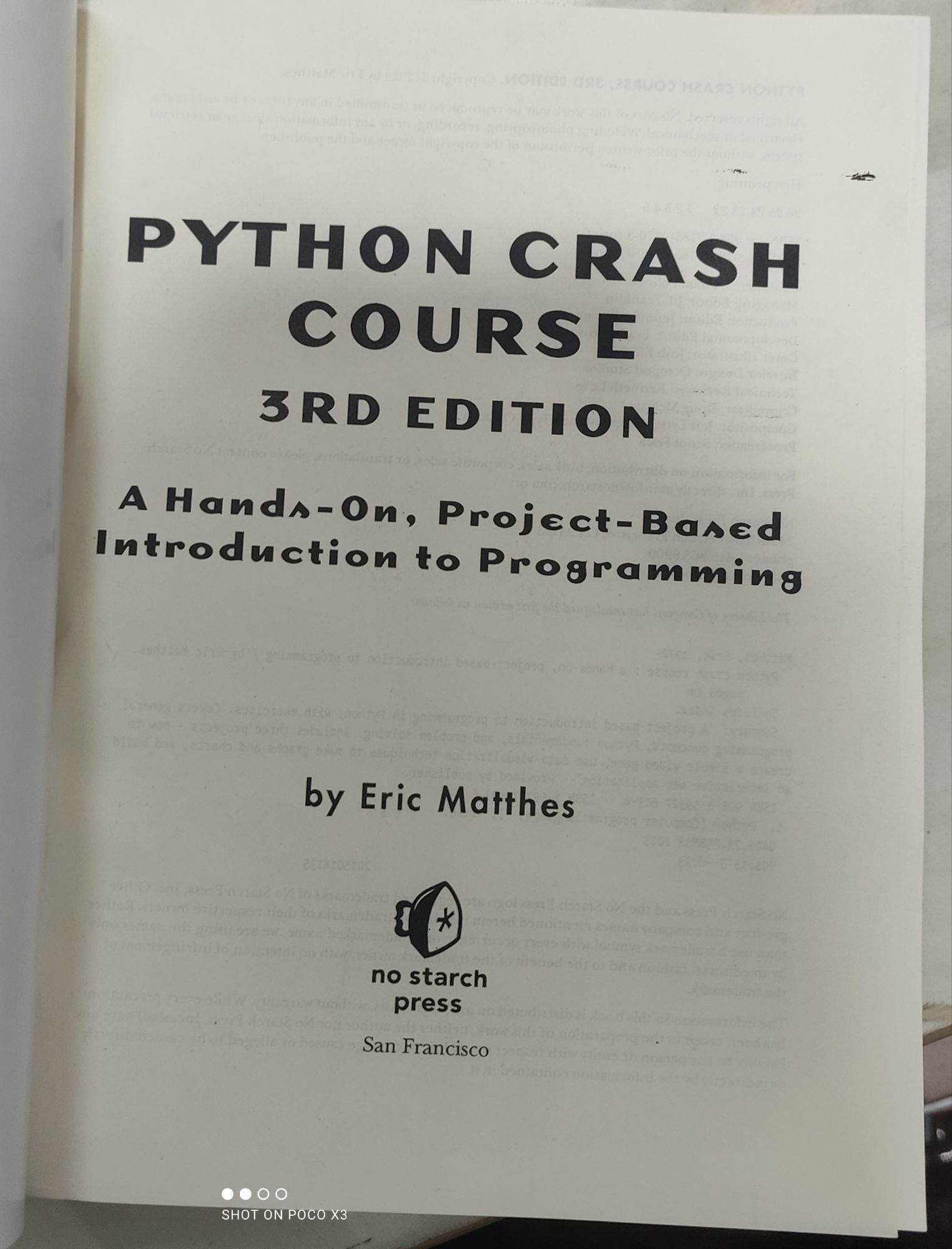 Python Crash Course, 3rd Edition: ( Crem Paper). 