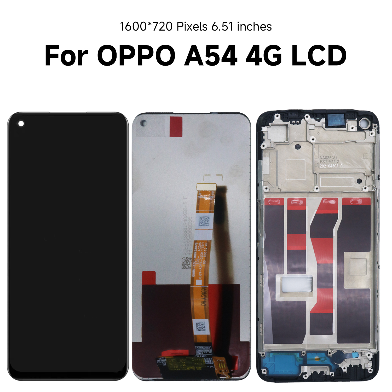 A54 LCD For Oppo A54 5G CPH2195, OPG02 LCD Display Screen Touch Panel Digitizer For Oppo A54 4G CPH2239 Display Frame. 