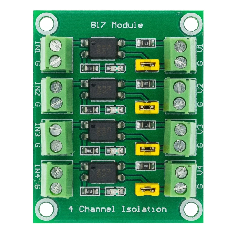 PC817 2 4 Channel Optocoupler Isolation Board Voltage Converter Adapter 3.3V to 5V Module 3.6-30V Driver Photoelectric Isolated. 
