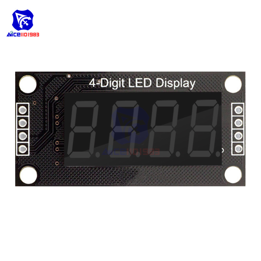 TM1637 0.36" 4 Bit LED Digital Tube Display 7 Segments Red Green Blue Yellow White LED Module Board with Pin for Arduino. 