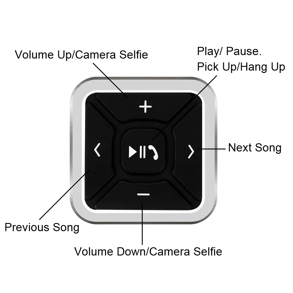 Wireless Bluetooth Steering Wheel Remote Control Car Radio Audio Buttons Smartphone Control for Media MP3 Player for Android IOS. 