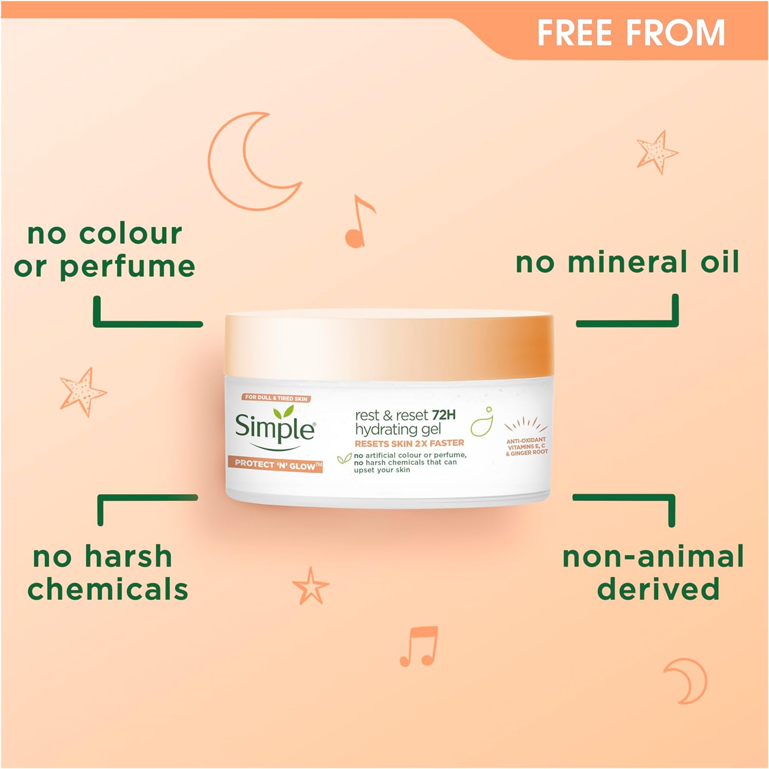 Simple Protect ‘N’ Glow Rest & Reset 72h Hydrating Gel 50ml. 