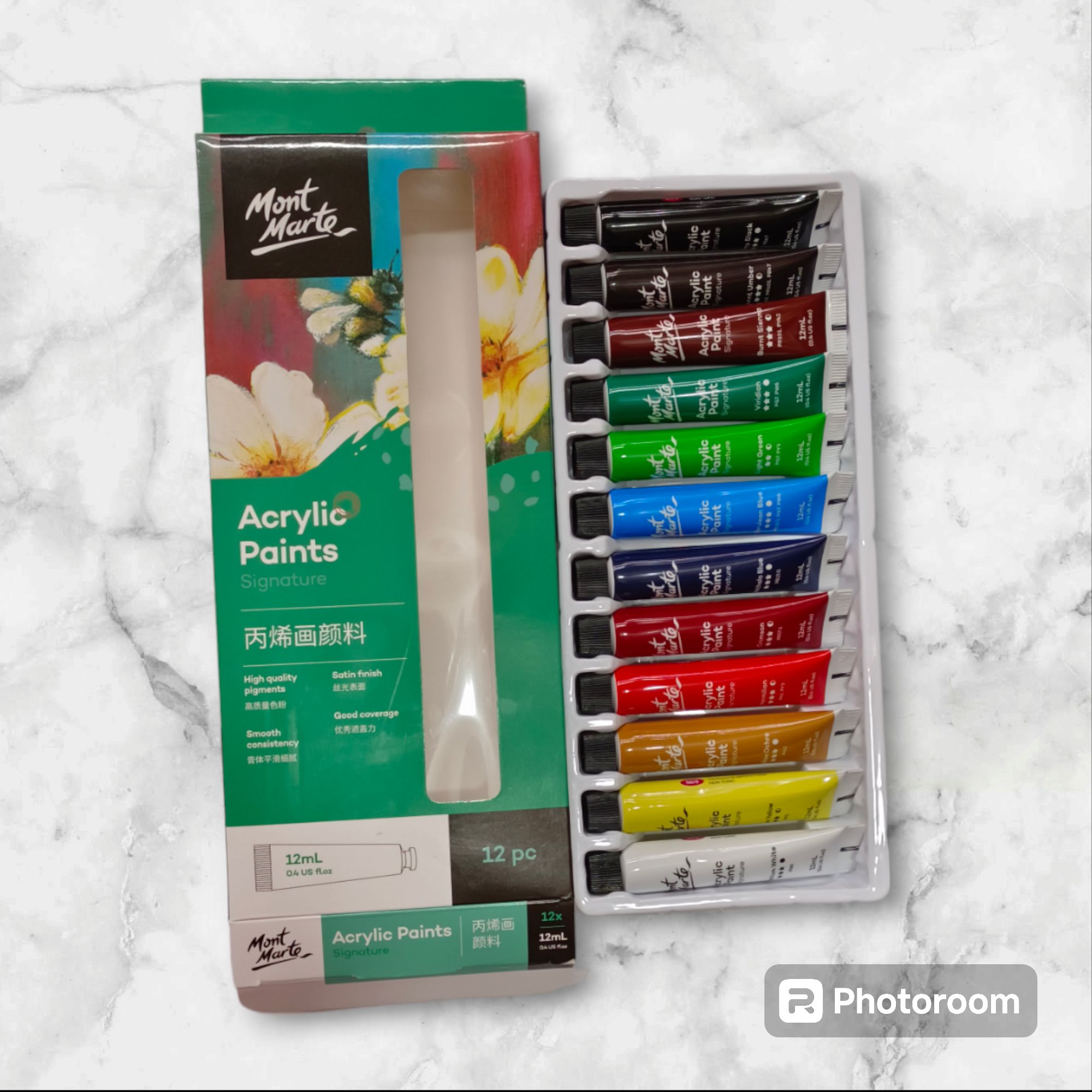 Mont marte Acrylic Paints Signature 12pc x 12ml
