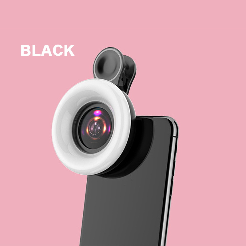 Phone Fill Light 15X Macro Lens Mobile Phone HD Camera Lens with LED Ring Flash Light Smartphone Selfie Live Lamp Fill Light. 