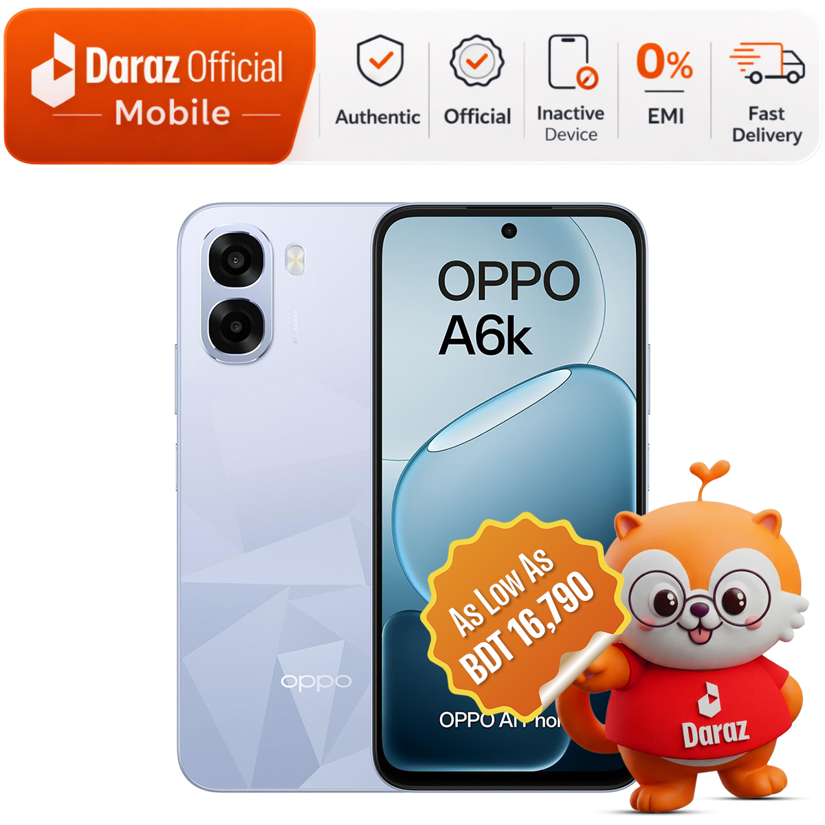 Oppo A6k 4GB/128GB | Snapdragon 685 | 2 Years Warranty