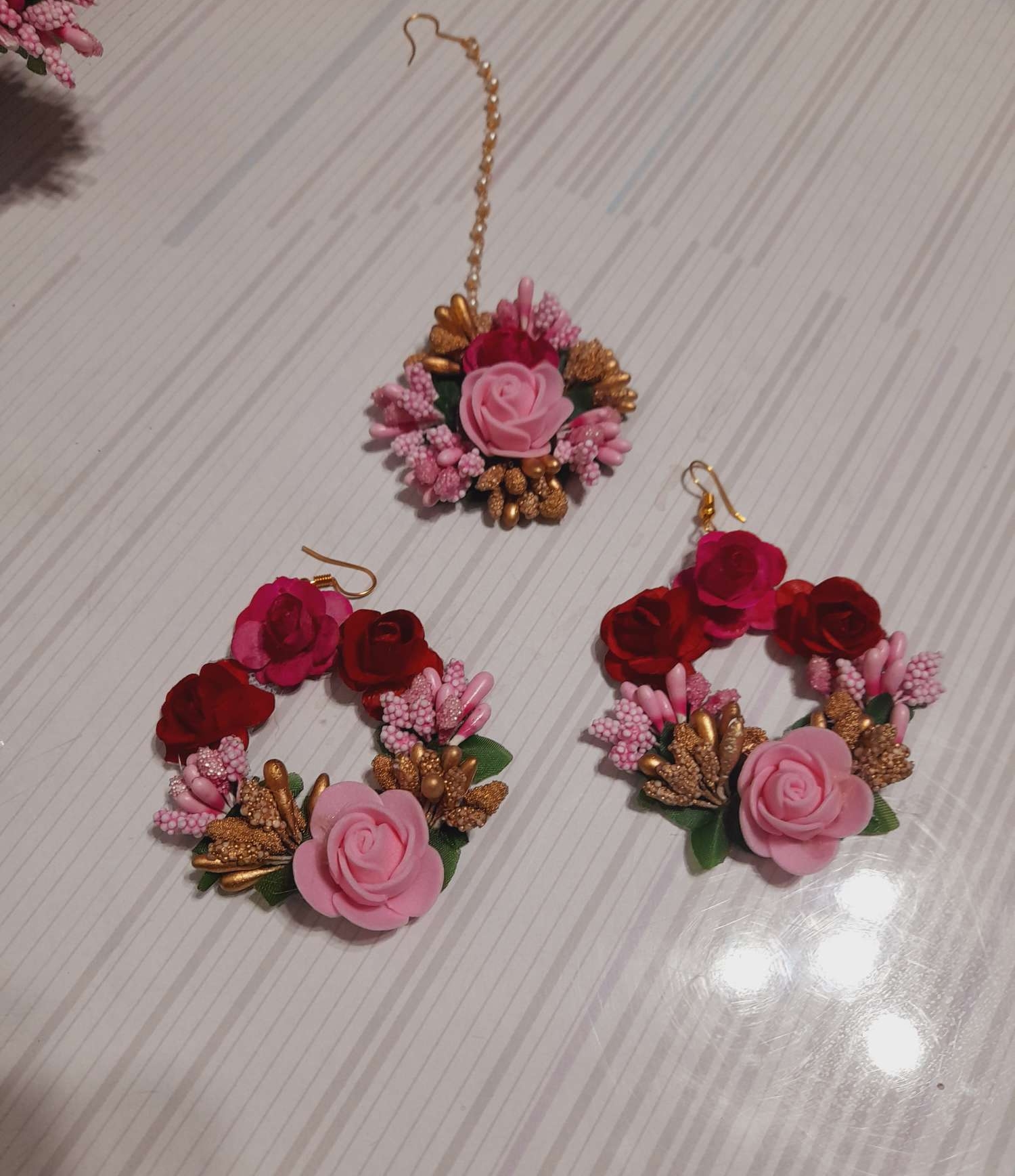 গায়ে হলুদের গহনা/artificial flower ornaments. Colour customize. 