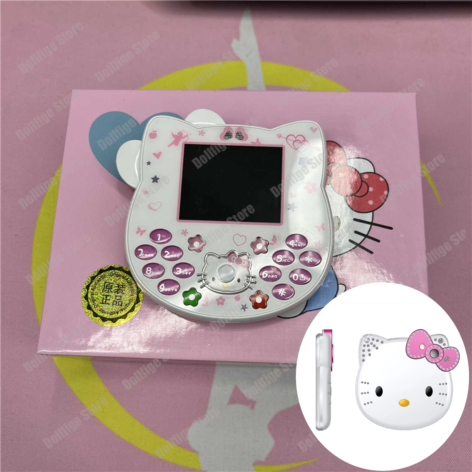 2023 Sanrio Hello Kitty Flip Phone Kawaii K688 Cartoon Kids Taiml Cute Mini Phone Birthday Fashion Girls Gifts Toys For Children. 