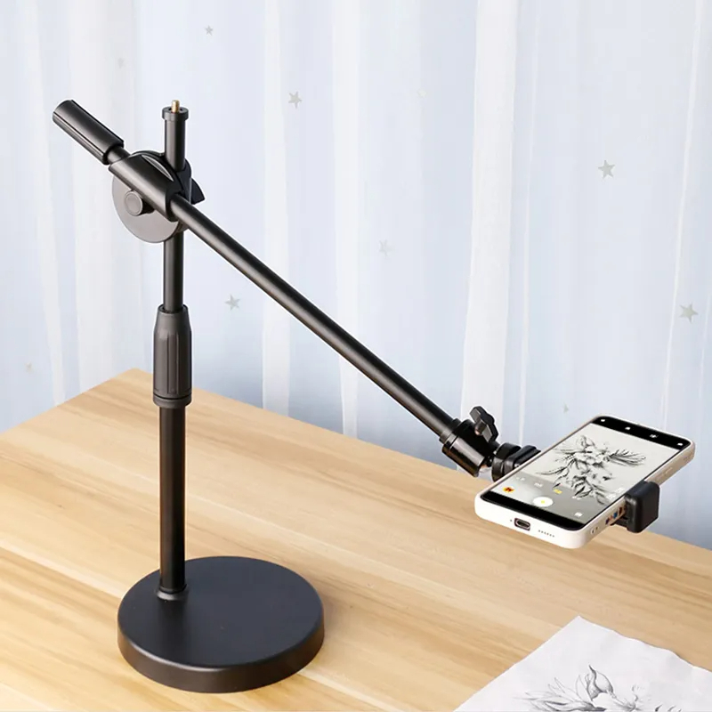 Desktop Mobile Phone Photography Holder Tripod with LED Light Table Tabletop Shooting Stand Tripods for Nail Art Photography. 