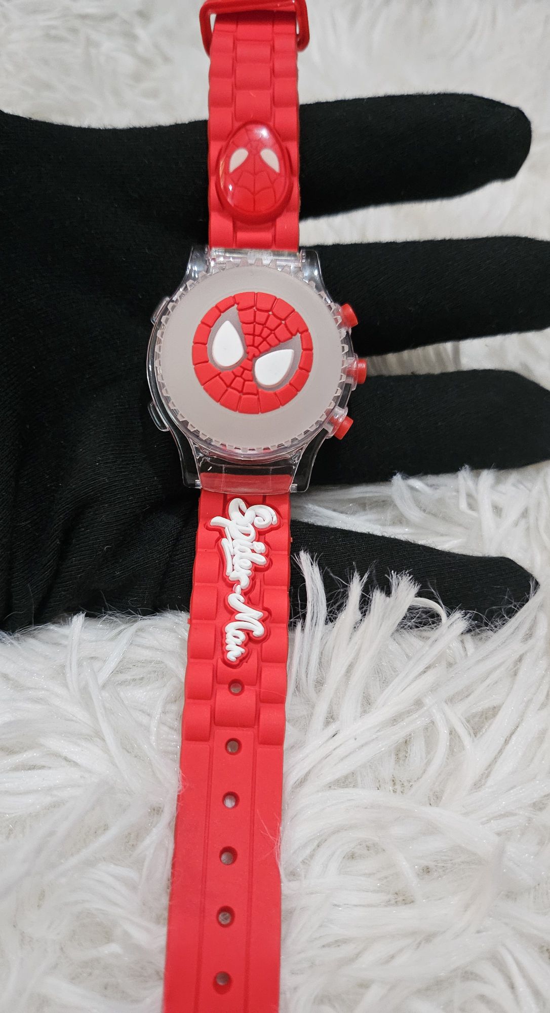 Kids Boys Spiderman Watch Spinner Lighting Musical Cool Fun Watch
