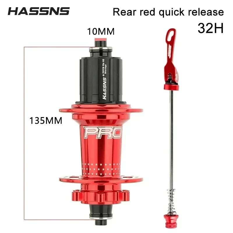 HASSNS Pro 7 36h Rear Hub Bearing 36Holes Freehub MTB Bike Four Palin 32H Rear Hub for 7-12 Speed Noisy Cube Bicycle 6 Pawl Hubs. 