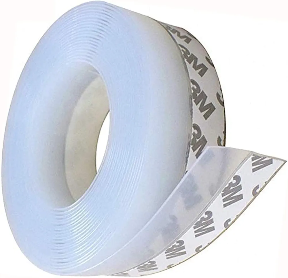 Weather Stripping Door Seal Strip 3M Silicone Self -Adhesive Tape for Bottom of Door, Door Draft Stopper Door Bottom Gap Replacement Strip Roll Soundproof. 