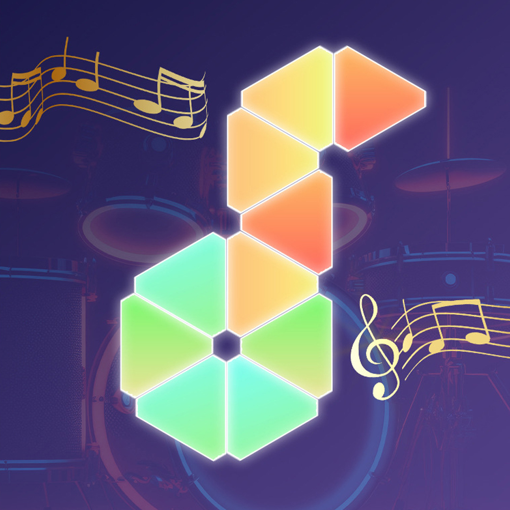 RGB Triangle Wall Light LED Quantum Lamp 5V USB WIFI Bluetooth Music Sync Game Ambient Light For Gaming Bedroom Store Decoration. 