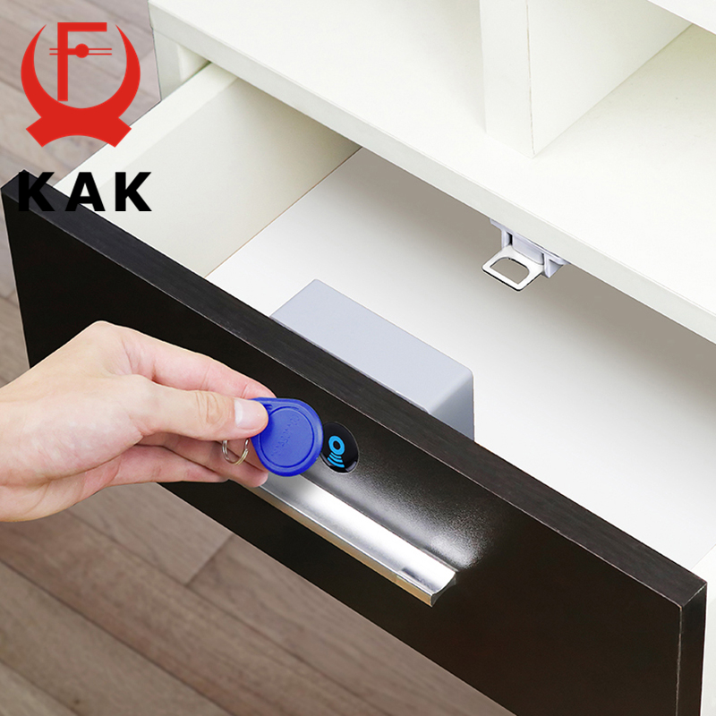 KAK Electronic Lock Locker RFID Cabinet Lock Invisible Sensor Lock Hidden Drawer Locks Keyless Child Safety Lock Door Hardware. 