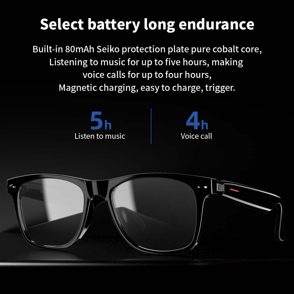 SENBONO E13 Smart Glasses:Blue Light Filtering Polarized Sunglass Lenses  Audio Built-in Mic & Speakers Touch & Voice Assistant. 