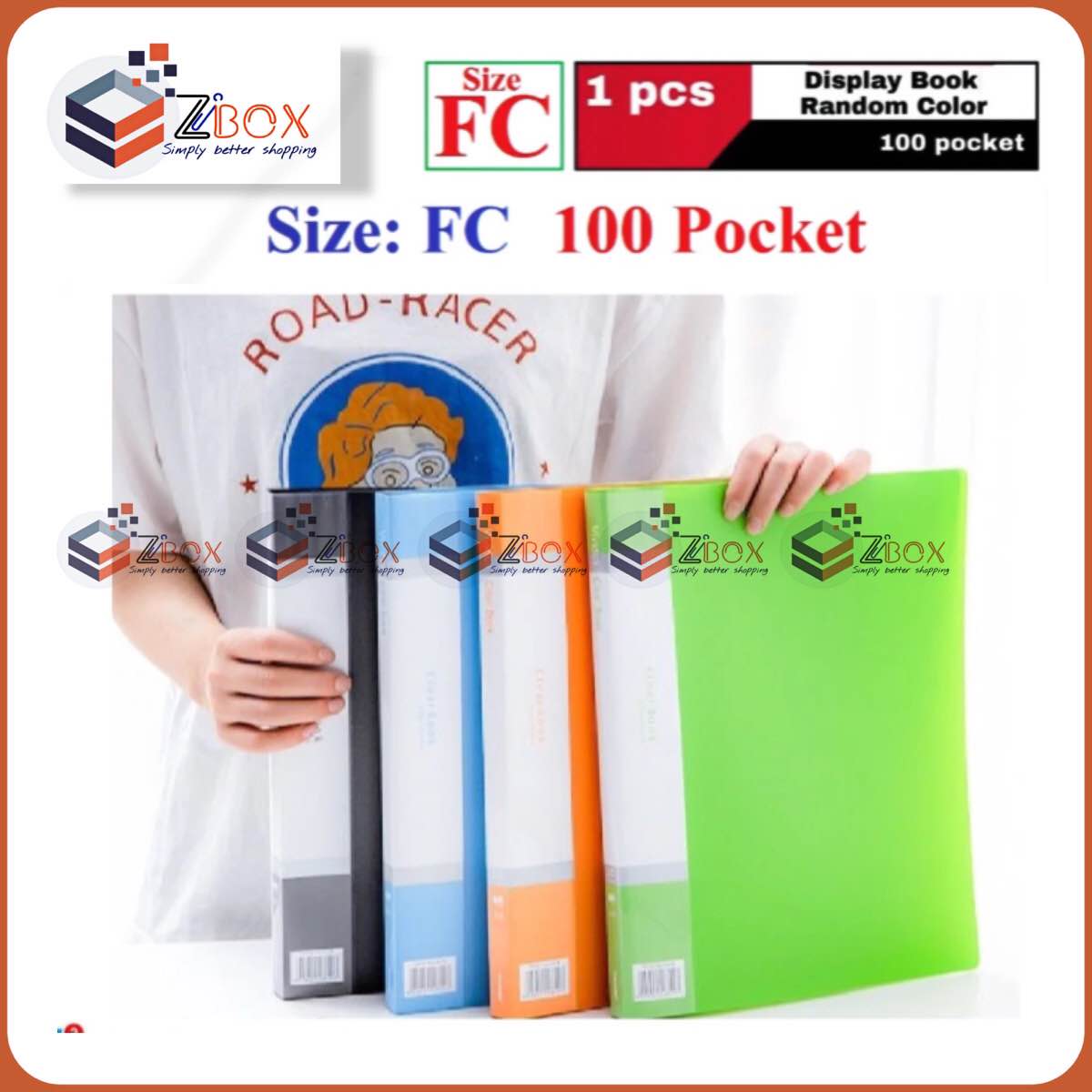 Display Book FC Legal size 100 /20/30/40 pocket Plastic File Folder Display Presentation Book, 100 Pocket, Random color- 1pcs. 