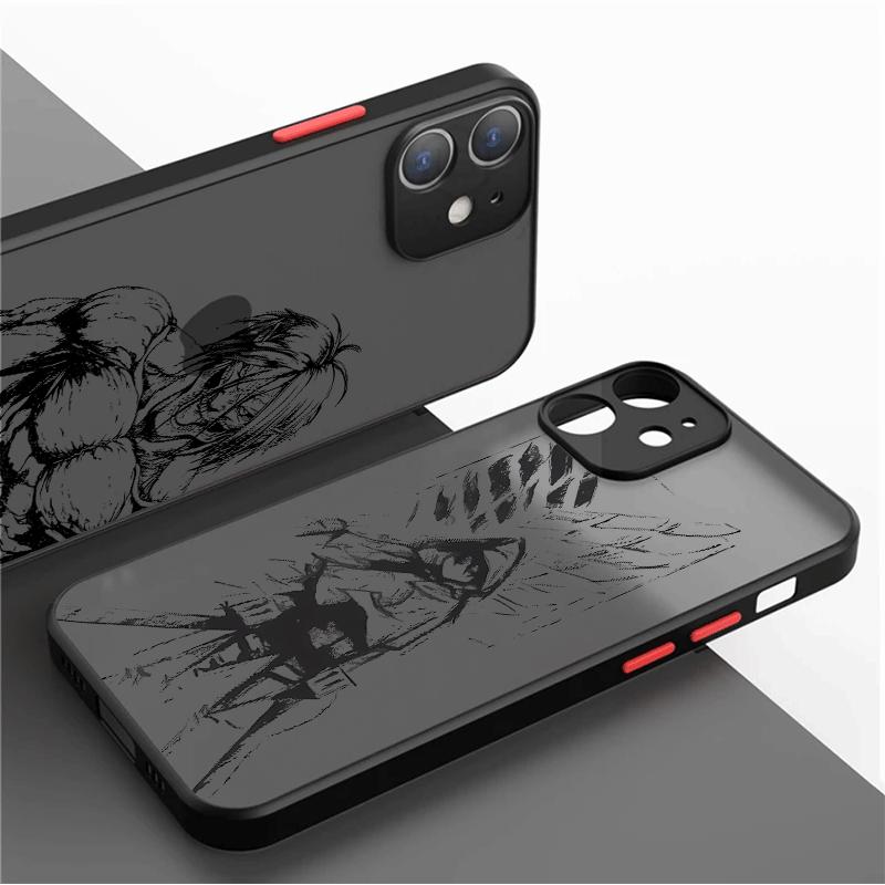 Anime Attack On Titan Phone Case for Apple iPhone 15 Pro Max 13 14 Plus 12 Mini 11 Pro XR 8 SE 7 6S XS MAX Matte Cover. 