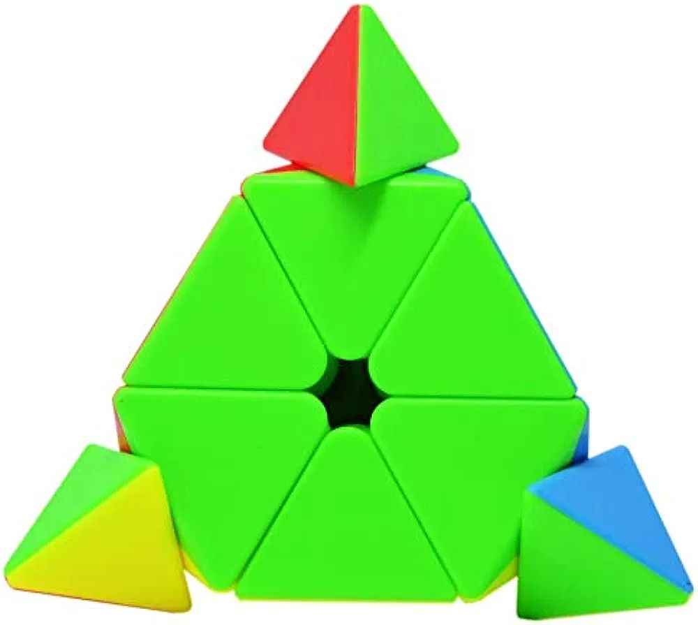 CuberSpeed Moyu MoFang JiaoShi Meilong Pyraminx stickerless Magic Cube Cubing Classroom Meilong Pyramid Speed Cube. 