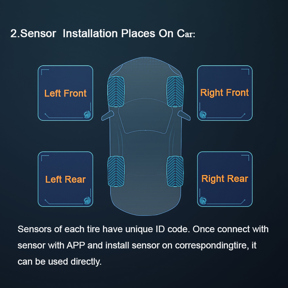 LEEPEE Bluetooth 4.0 5.0 Alarm Tire Pressure Sensors Android iOS BLE Tester Car TPMS Universal Tyre Pressure Monitoring System. 