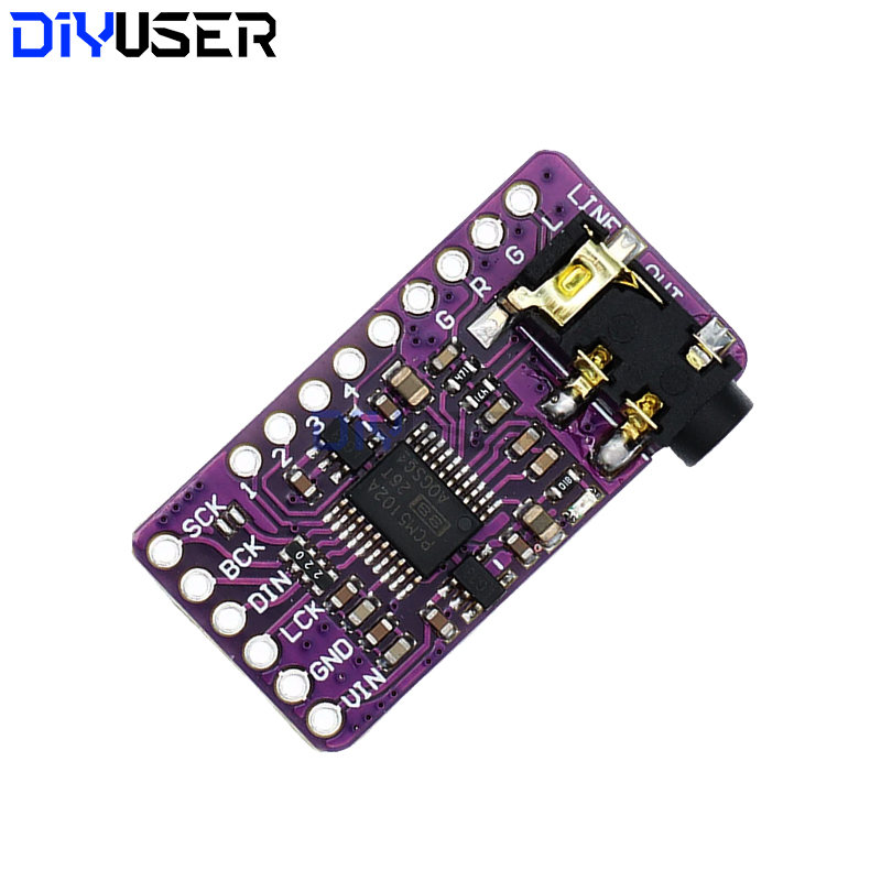 Interface I2S PCM5102A DAC Decoder GY-PCM5102 I2S Player Module For Raspberry Pi pHAT Format Board Digital PCM5102 Audio Board. 
