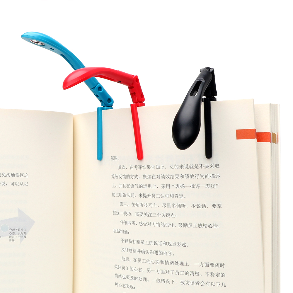 Folding Clip-on Book LED Book Lights Reading Lamp For Reader Kindle With Battery Flexible