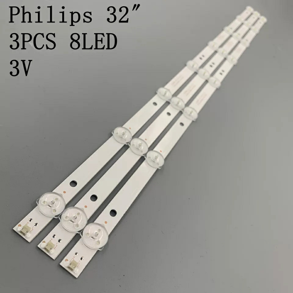 3pcs x 32 inch LED TV Backlight Strips 4708-K320WD-A2213K01 for 32'' TCL LG Philips China LE32D59 & for 32PFL3045 8-LEDs 618mm. 