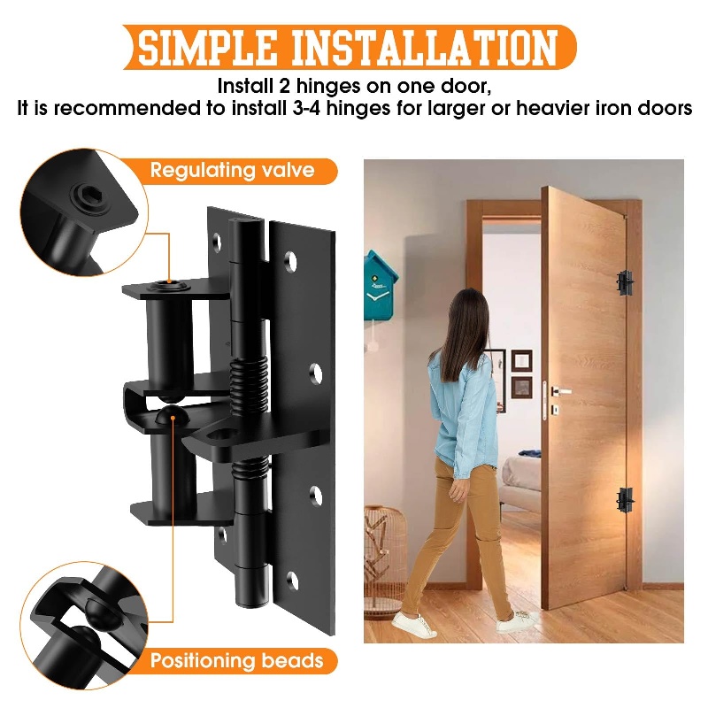 New 3 In 1 Heavy Duty Automatic Door Closer,Spring Hinges,90 Degree Positioning Door Stopper for Commercial/Residential Doors | Daraz.com.bd