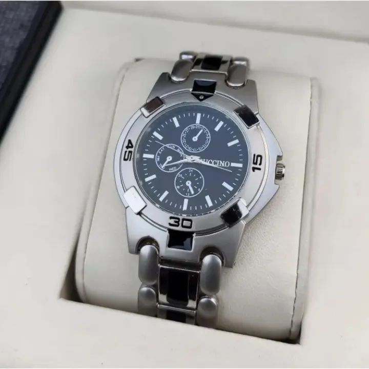 Stainless Steel mens watch Black