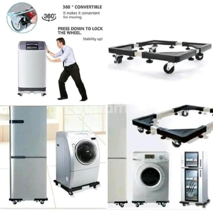 Washing Machine Base Stand Trolley Movable Adjustable Load. 