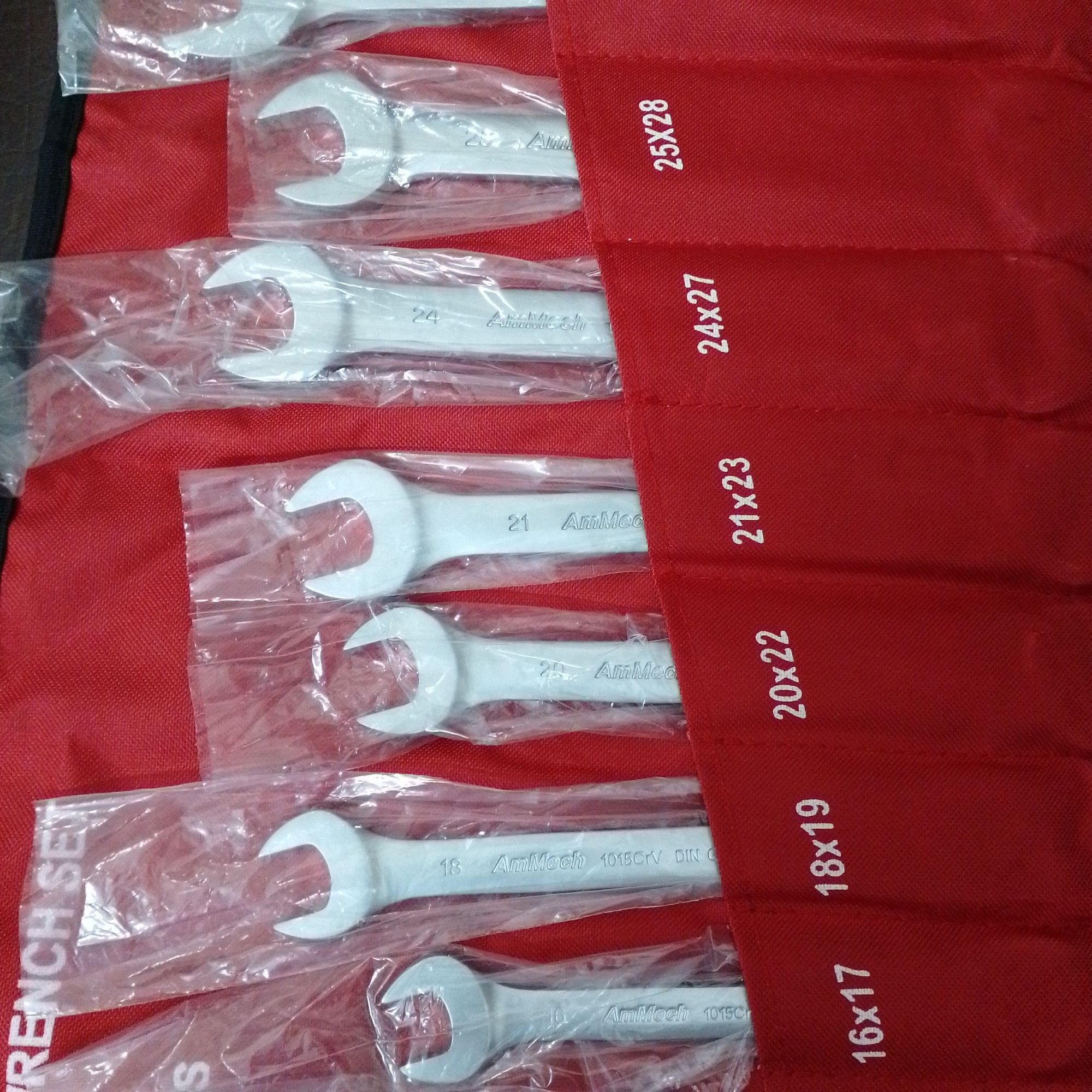 Ammech Double Open End Wrench Set Size 12pcs/ 6-32 Drop Forged Steel Professional Tools. 