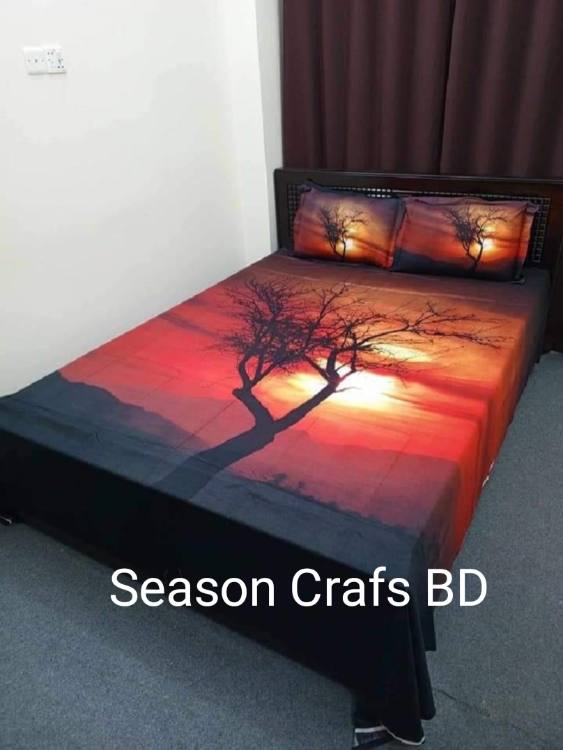 New Design Panel Bedsheet king size (8feet/7.5feet) with 2 pillows cover from Season Craft BD. 