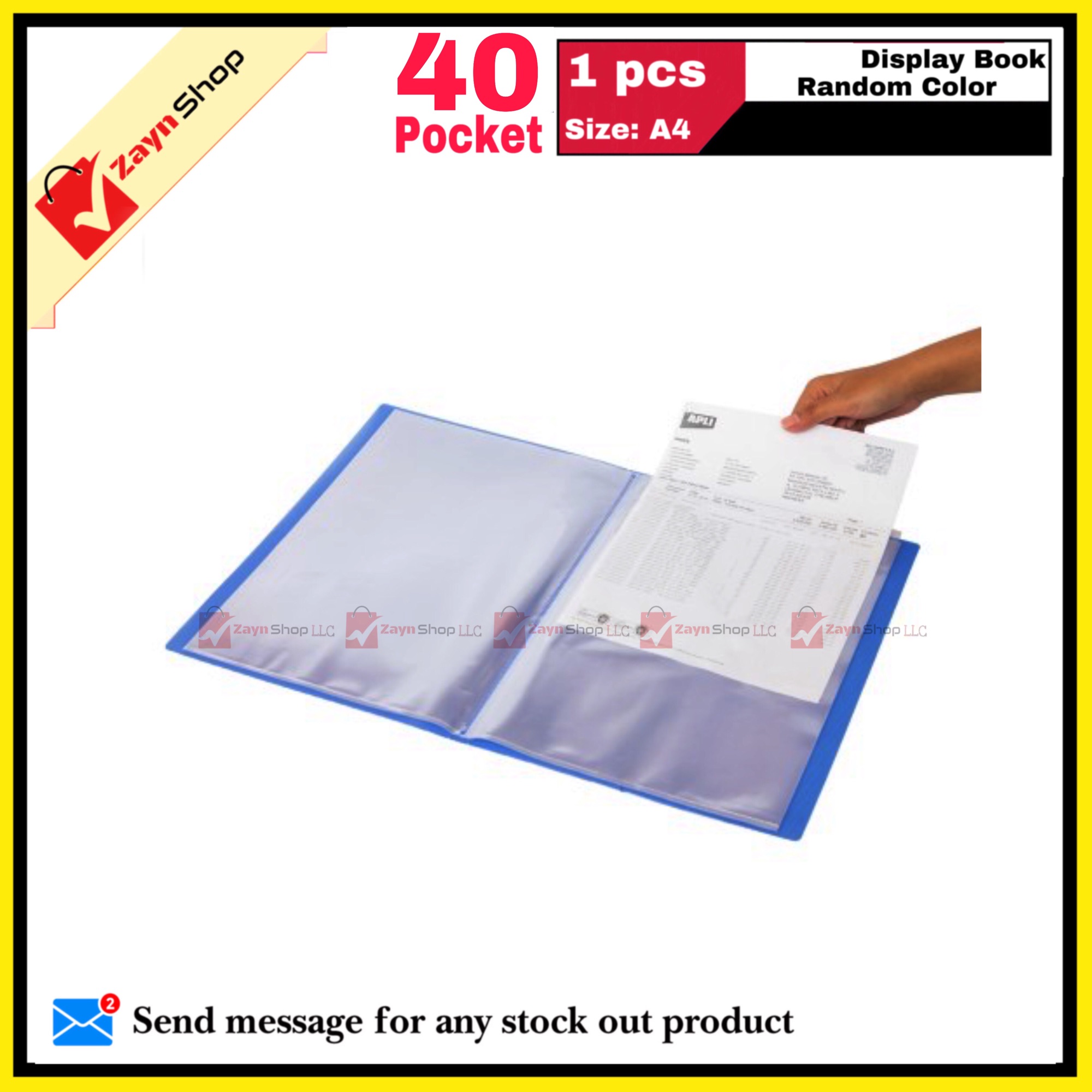 Display Book 40 Pocket Thin Plastic File Folder Display Presentation Book, A4 Size Random Color 1pcs - Innovative Design - Organize with Style. 