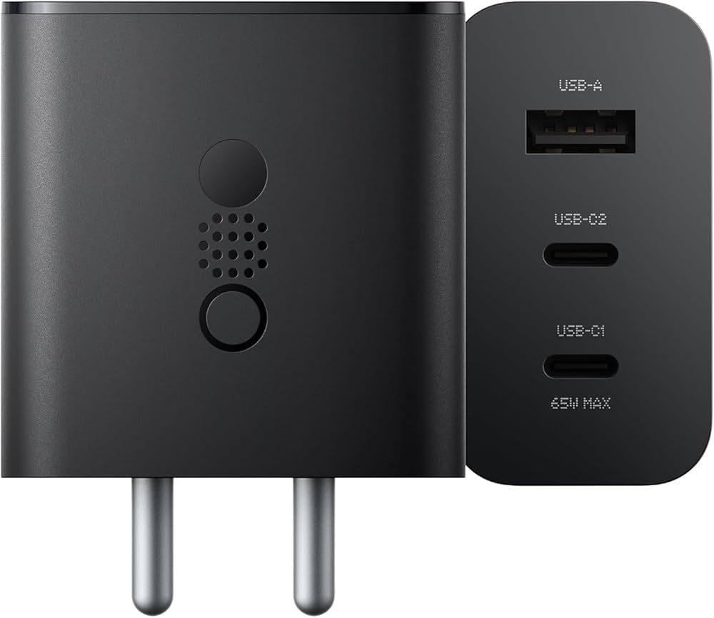 Nothing 65W GaN 3A Multiport Mobile PD Charger Compatible with Nothing Phone 2A Plus, Nothing Phone 2A, Nothing Phone 1,Nothing Phone 2, Nothing CMF Phone 1,Samsung S24 Ultra, Pixel -(Black). 