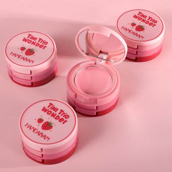 Handaiyan 3 in 1 Eye Shadow Face Blusher Lip Mud Natural Matte Multi-color Cheek Tint Smooth Contouring Makeup. 
