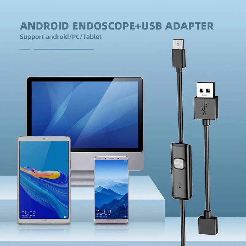 Mini Endoscope Camera Snake Sewer Industrial Piping Borescope Car Inspection Endoscopy Waterproof For Usb Pc Android Type C. 