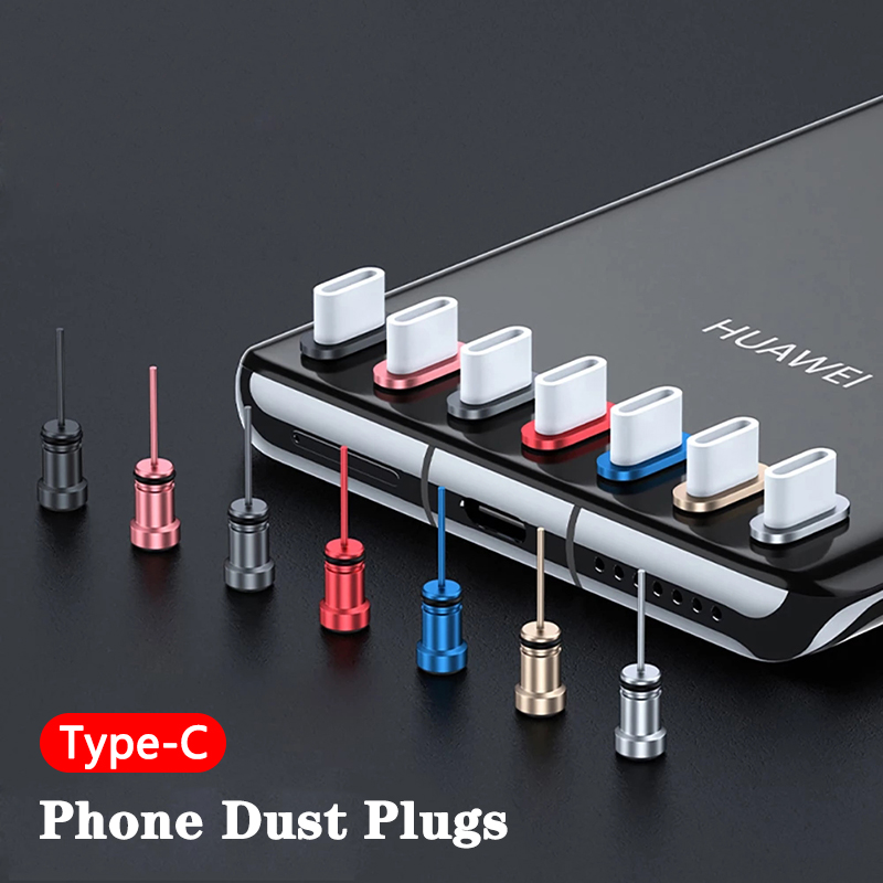 Aluminium Alloy Type C Anti Dust Plug Portable USB C Charging Port Dustproof Cover for Huawei Samsung iPhone Charging Port Cap. 