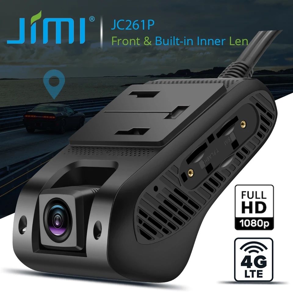 Jimi JC261P 4G Car Camera With ADAS Live Stream HD Dual Cameras  Wifi Hotspot Multiple Alarms DVR Dash Cam Free APP