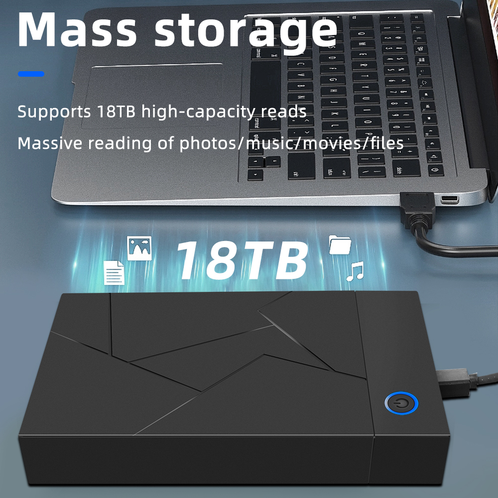 TISHRIC HDD Case 3.5 2.5 SATA to USB 3.0 Adapter External Hard Drive Disk Enclosure for 3.5 SSD Disk 450Mb/s 18TB HDD Box Case. 