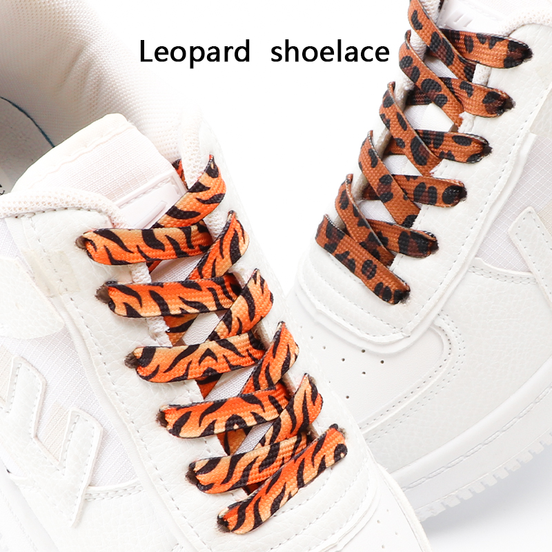 Animal Pattern Shoelaces Flat AF1/AJ Sneakers Shoe laces Tiger/Snake/Leopard Print Shoelace 120/140/160CM Shoes Strings 1Pair. 