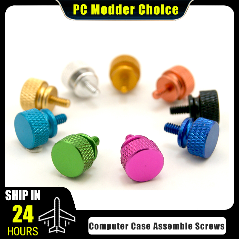 Computer Case Han-tighten Screw UNC 6#-32 External Nut Bolt MOD Assemble For PC Video Card PCI/PSU/Cabinet Side Panel CNC Anode